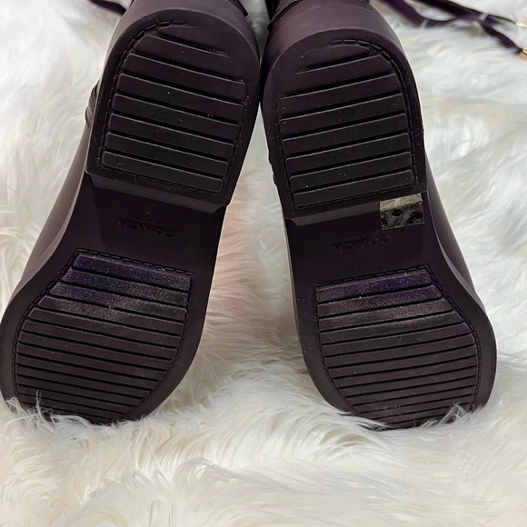 Coach floral corset lace up plum rain boots - Picture 11 of 16